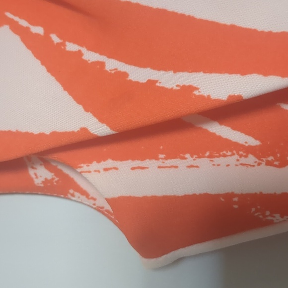 Sandra Darren Orange Midi Dress Size 8p - Picture 4 of 5